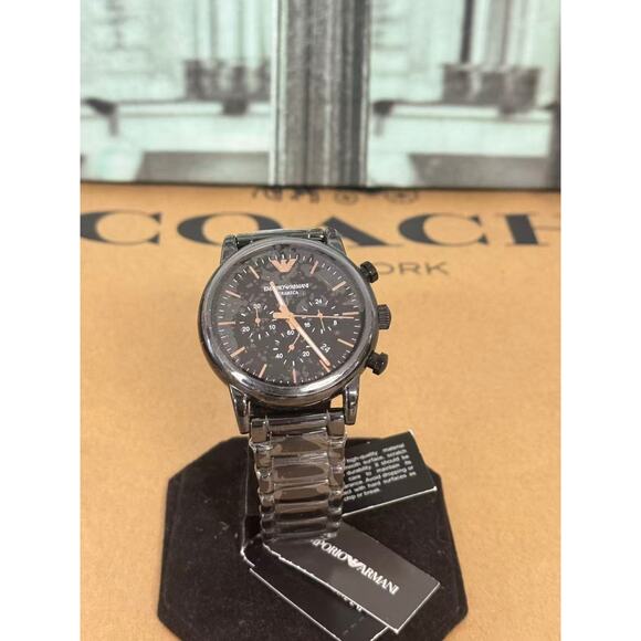 Emporio Armani AR1509 Men's Chronograph Black Ceramic Watch - Picture 6 of 6